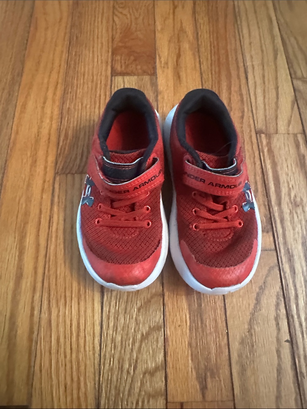 Under Armour Kids Red and White Athletic Sneakers